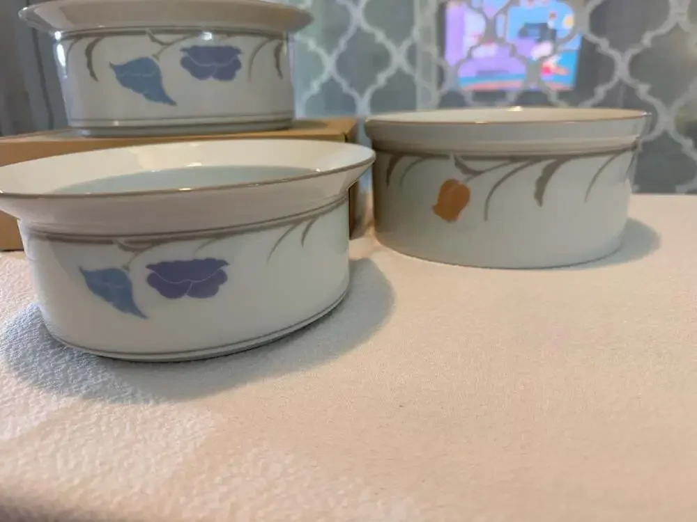 Dansk Tivoli Belles Fleurs 2 Quart Covered Casserole & Serving Bowls Set